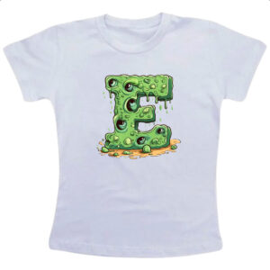 Camiseta Infanto Juvenil Zumbi Alfabeto Letra E
