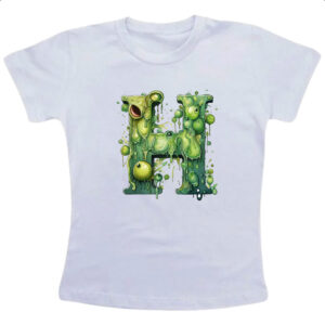 Camiseta Infanto Juvenil Zumbi Alfabeto Letra H
