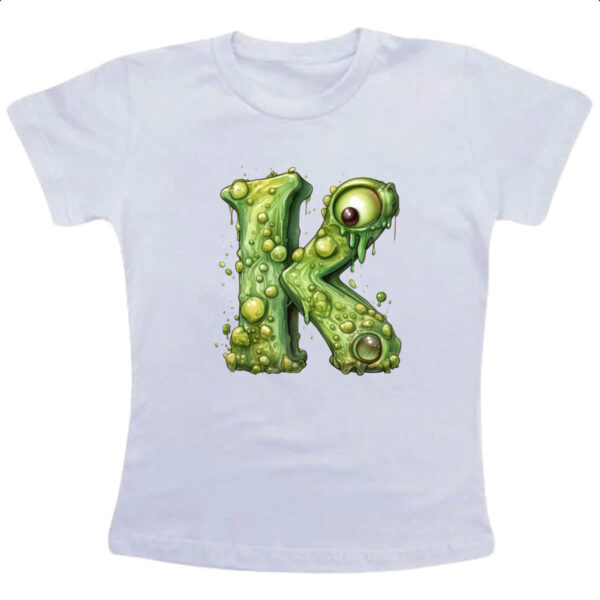 Camiseta Infanto Juvenil Zumbi Alfabeto Letra K