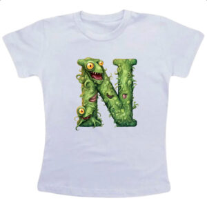 Camiseta Infanto Juvenil Zumbi Alfabeto Letra N