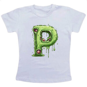 Camiseta Infanto Juvenil Zumbi Alfabeto Letra P