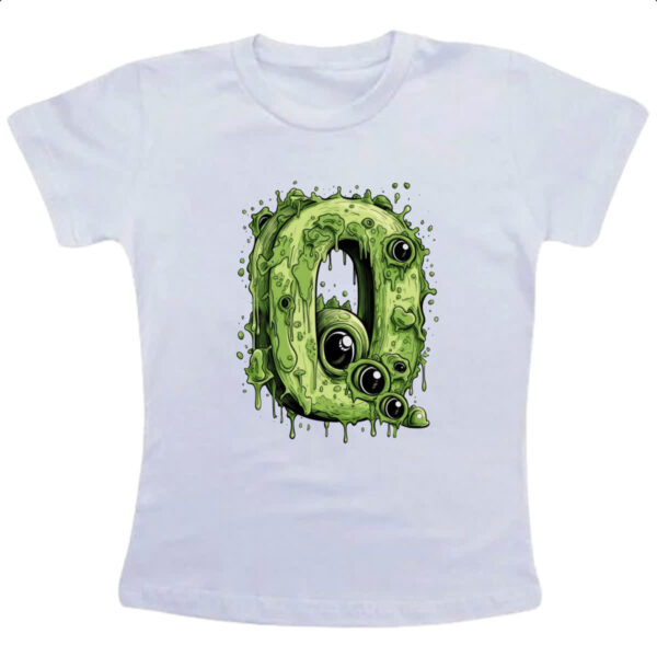 Camiseta Infanto Juvenil Zumbi Alfabeto Letra Q