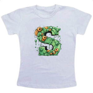 Camiseta Infanto Juvenil Zumbi Alfabeto Letra S