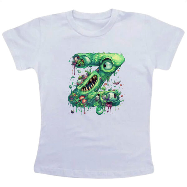 Camiseta Infanto Juvenil Zumbi Alfabeto Letra Z