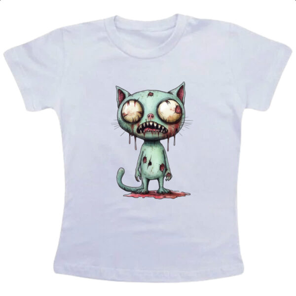 Camiseta Infanto Juvenil Zumbi gato