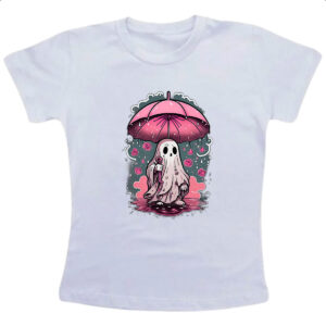 Camiseta Infanto Juvenil Fantasma chuva de rosas