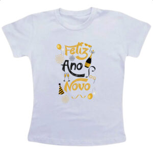 Camiseta Infanto Juvenil Feliz ano novo elementos
