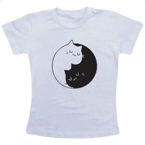 Camiseta Infanto Juvenil Gatinhos Yin Yang
