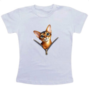 Camiseta Infanto Juvenil Gato Abyssinian no ziper