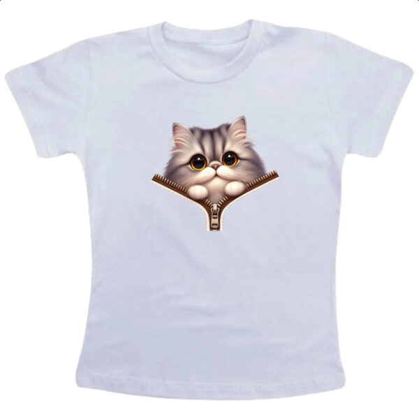 Camiseta Infanto Juvenil Gato British Longhair no ziper