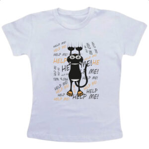Camiseta Infanto Juvenil Gato Cat Help Socorro