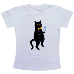 Camiseta Infanto Juvenil Gato drink de peixe