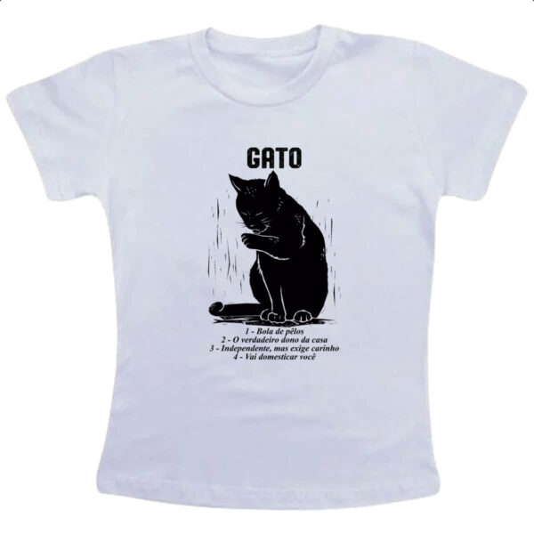 Camiseta Infanto Juvenil Gato explicacao