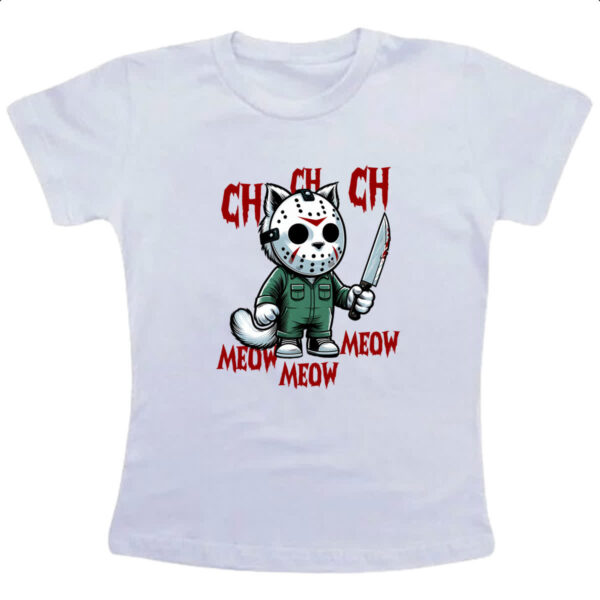 Camiseta Infanto Juvenil Gato Halloween Sexta Feira 13
