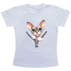Camiseta Infanto Juvenil Gato Sphynx no ziper