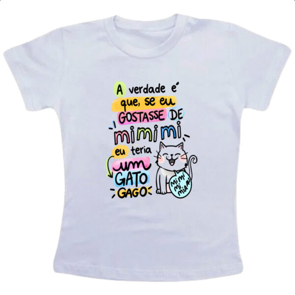 Camiseta Infanto Juvenil Gato mi mi mi