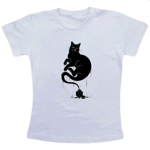 Camiseta Infanto Juvenil Gato na tinta