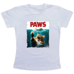 Camiseta Infanto Juvenil Gato parodia tubarao
