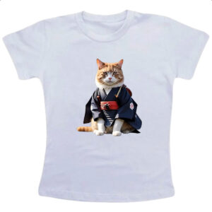 Camiseta Infanto Juvenil Gato samurai