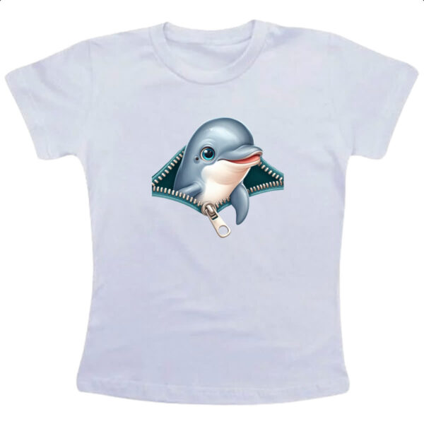 Camiseta Infanto Juvenil Golfinho no ziper