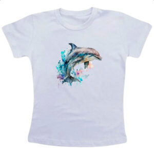 Camiseta Infanto Juvenil Golphinho aquarela 01