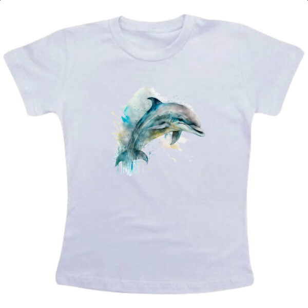 Camiseta Infanto Juvenil Golphinho aquarela 04