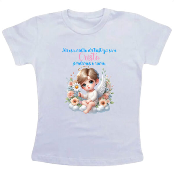 Camiseta Infanto Juvenil Anjo escuridao da tristeza