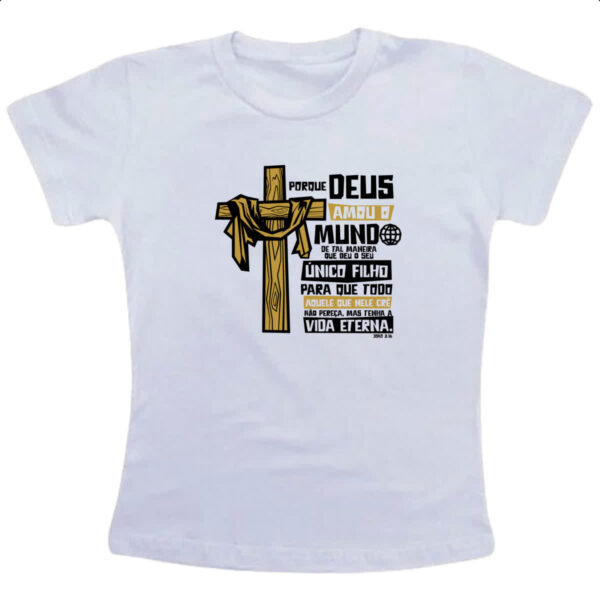 Camiseta Infanto Juvenil Gospel Joao 3.16