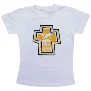 Camiseta Infanto Juvenil Gospel Joao 3.16  cruz dourada