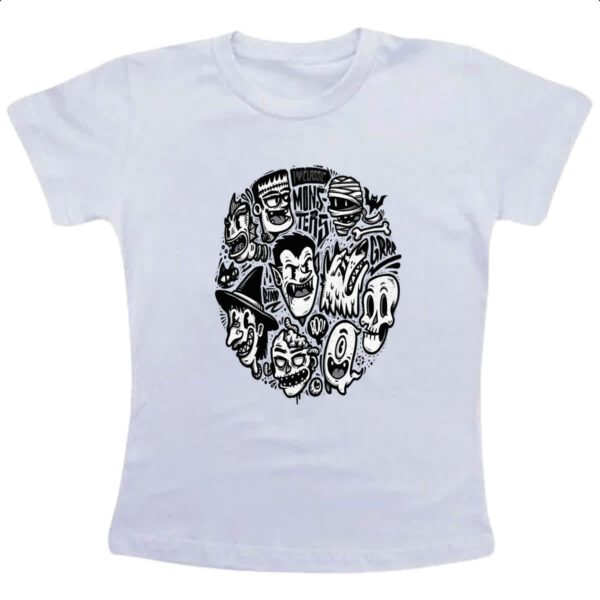 Camiseta Infanto Juvenil I love classic monsters