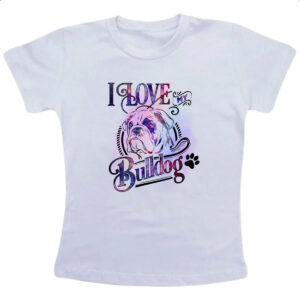 Camiseta Infanto Juvenil I love my Bulldog