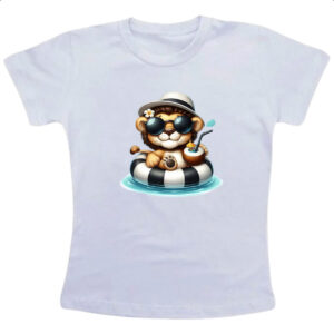 Camiseta Infanto Juvenil Leao na boia