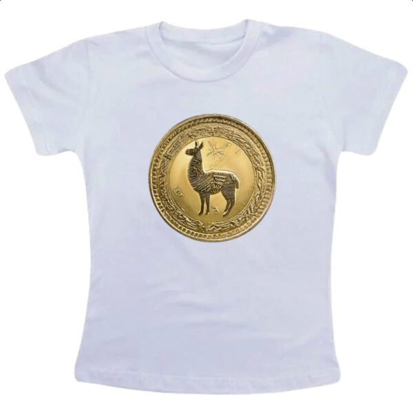 Camiseta Infanto Juvenil Lhama coin