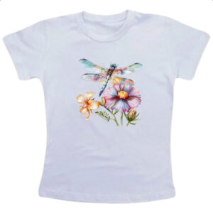 Camiseta Infanto Juvenil Libelula na flor