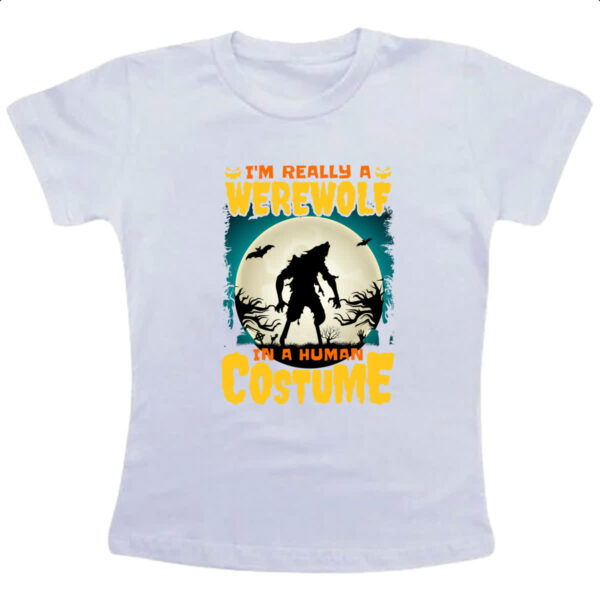 Camiseta Infanto Juvenil Lobisomen real em fantasia humana