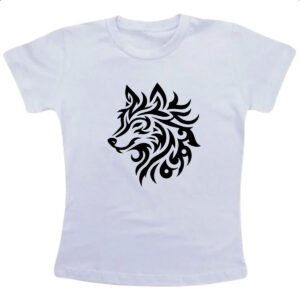 Camiseta Infanto Juvenil Lobo silhueta tribal