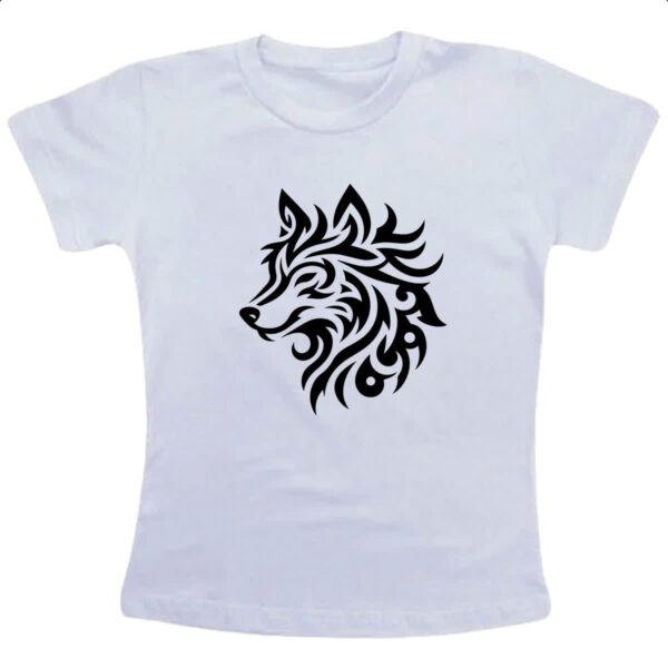 Camiseta Infanto Juvenil Lobo silhueta tribal
