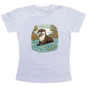 Camiseta Infanto Juvenil Lontra nadando