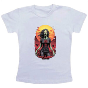 Camiseta Infanto Juvenil Mulher Zumbi Sunset Art