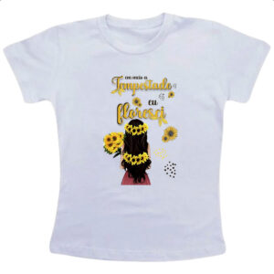 Camiseta Infanto Juvenil Mulher na tempestade floresce