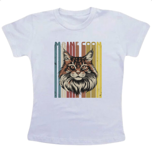 Camiseta Infanto Juvenil Maine Coon retro vintage