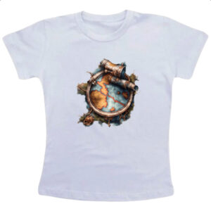 Camiseta Infanto Juvenil Mapa antigo nautica vintage