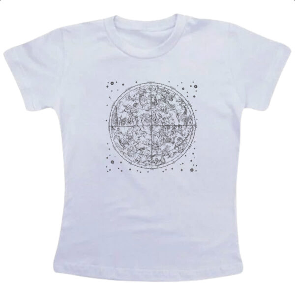 Camiseta Infanto Juvenil Mapa constelacao do Zodiaco