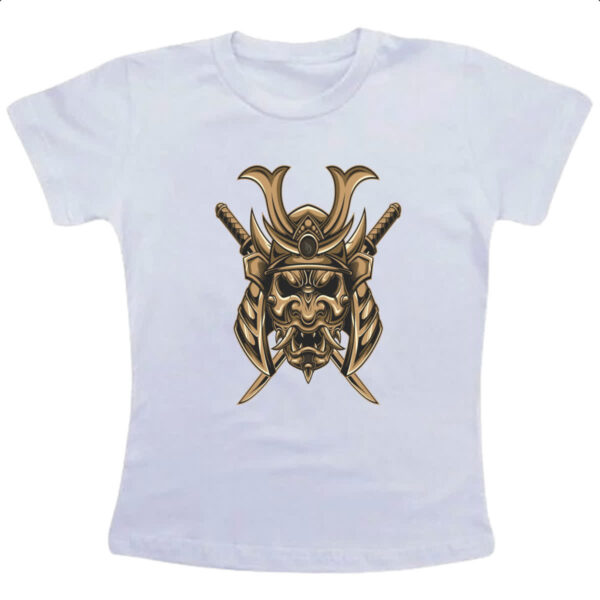 Camiseta Infanto Juvenil Mascara de Samurai Dourada