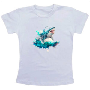 Camiseta Infanto Juvenil Megalodonte aquarela 4