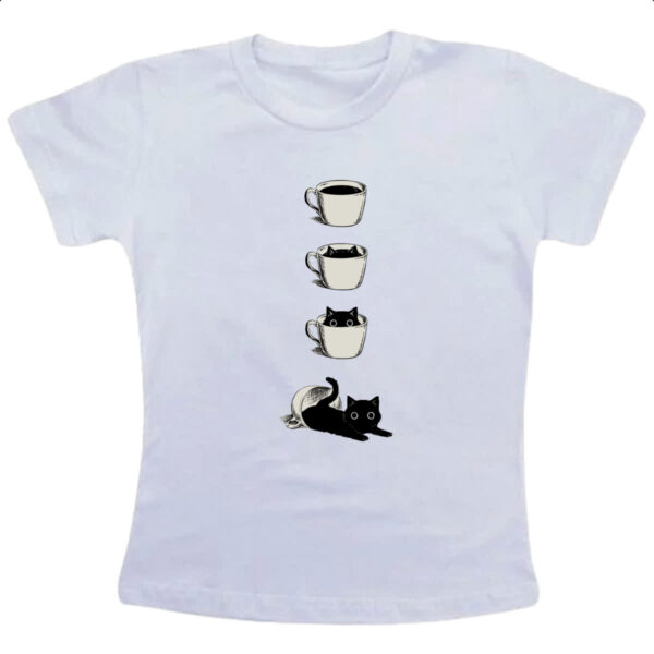 Camiseta Infanto Juvenil Minha xicara de gato