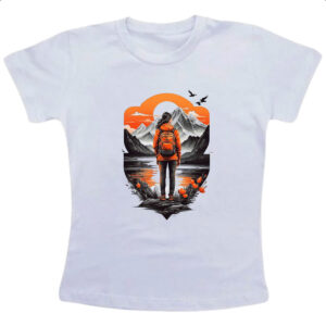 Camiseta Infanto Juvenil Mochileira aventureira montanhas