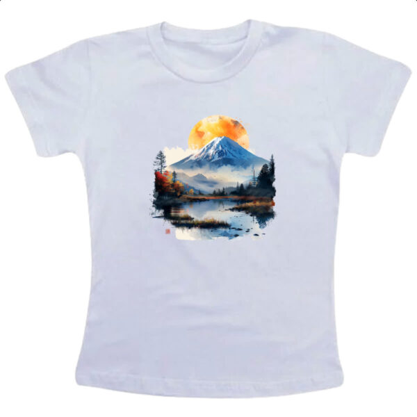 Camiseta Infanto Juvenil Monte Fugi watercolor