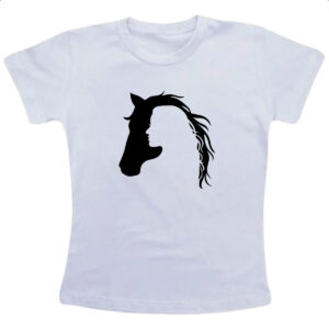 Camiseta Infanto Juvenil Mulher e cavalo silhueta