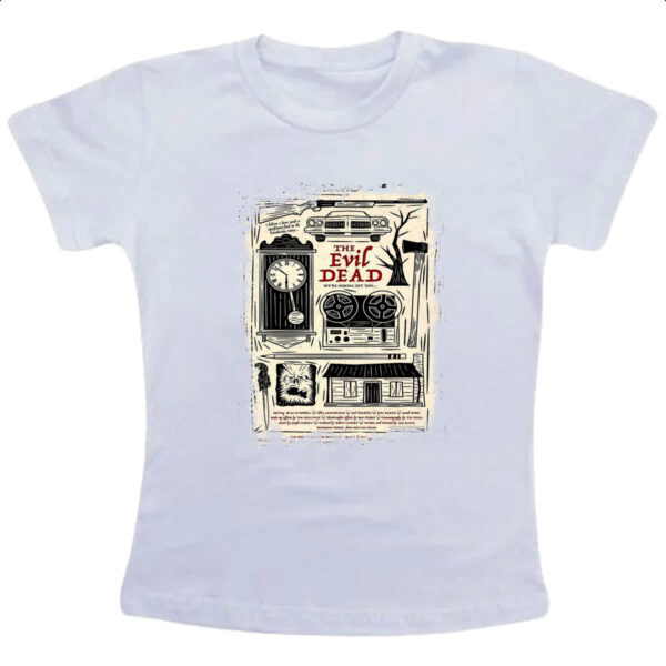 Camiseta Infanto Juvenil Nostalgia A morte do Demonio Elementos
